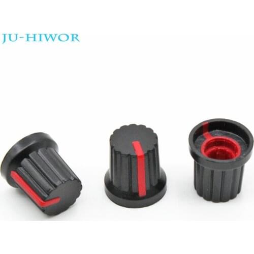 20pcs/lot HW04-1 High Quality Plastic White Potentiometer Knob For Rotary Potentiometer Red