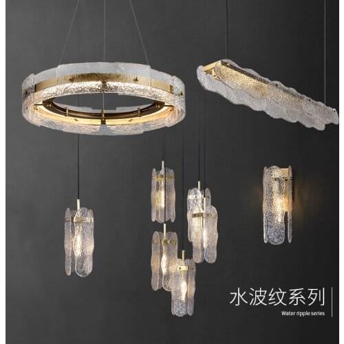 All copper light luxury post-modern minimalist model room living room dining room bedroom creative new chandelier