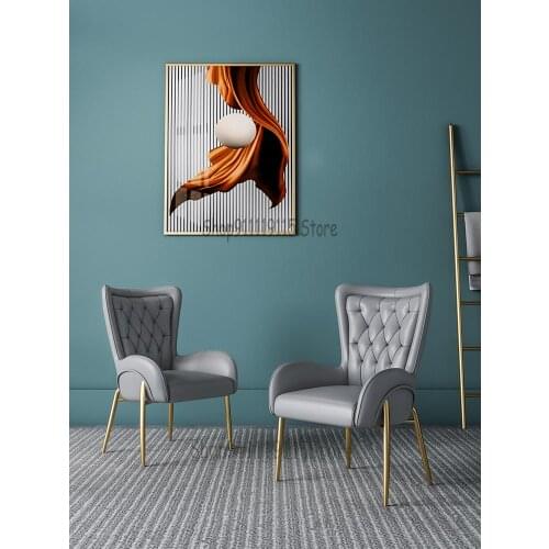 Nordic Light Luxury Dining Chair Modern Simple Net Red Book Chair Leisure Home Chair Restaurant Hotel Armchair Make Up Chair