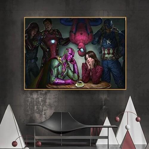 Superhero Deadpool Canvas Painting Avengers Marvel Creativity Posters and Prints Wall Art Pictures for Living Room Home Decor