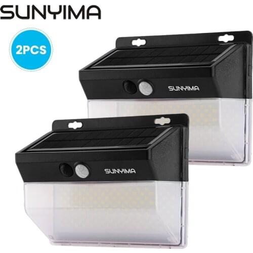 SUNYIMA 2PCS Motion Sensor 262LED Outdoor Solar Light Sunlight Street Light Outdoor Light Wall Lamp Garden Light Solar Powered