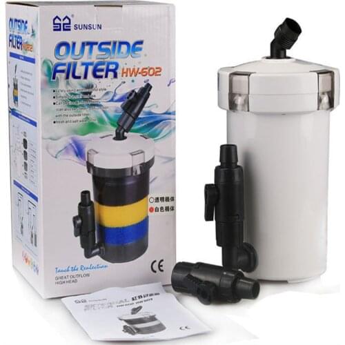 110-240V SUNSUN HW-602 HW-603 Ultra Quiet 4-Stage External Canister Filter Pump for 60cm Aquarium Fish Tank Sponge Filter Bucket