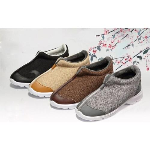 High quality EU34~46 winter warm black/coffee buddhist zen lay meditation arhat sneakers shaolin monk kung fu martial arts shoes