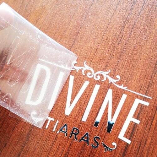 Custom order Hollow out metallic sticker, shining silver metal, strong back glue, separated film cover, Item No. CU49