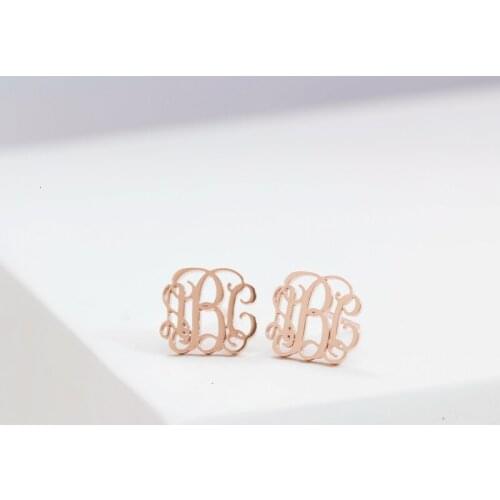 2020 Fashion Custom Monogram Name Earrings Jewelry Custom Initials Stud Earrings For Women Stainless Steel Pendientes Mujer Moda