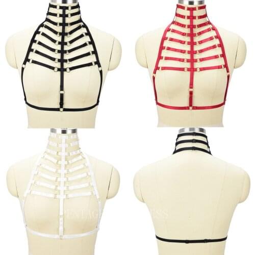 Body Harness Lingerie Elastic Adjust Bondage Strappy Tops Cage bra Black Frame Bra Body Harness Fetish Burlesque Garter Blet