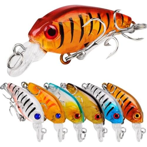 1PCS 4.5cm 4g 3D Eyes Wobbler Fishing Lure Crankbait Artificial Hard Crank Bait Topwater Japan Mini Bass Pike Fishing Tackle