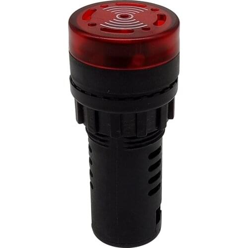 1PC AD16-22SM 12V 24V 110V 220V 22mm Flash Signal Light Red LED Active Buzzer Beep Alarm Indicator Red Green Yellow Panel Mount