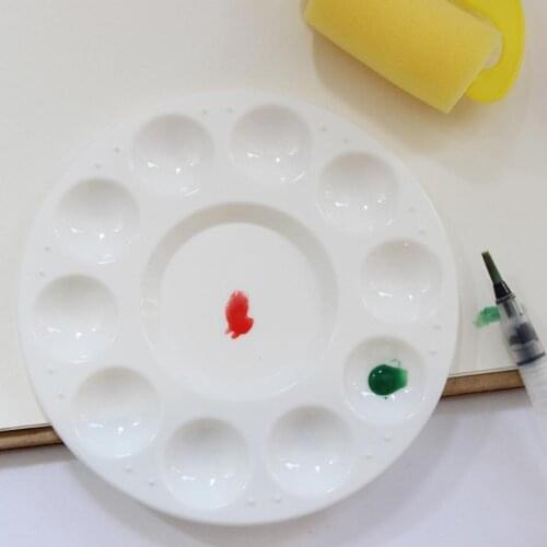 10-Hole Round Plastic Tray Palette Color Mixer Painting Supplies