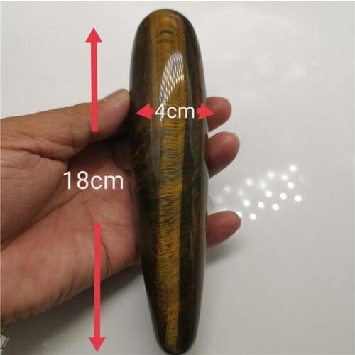 18cm larger length natural tiger 's- eye quartz crystal goddess wand massage pleasure yoni wand reiki healing wand twisted