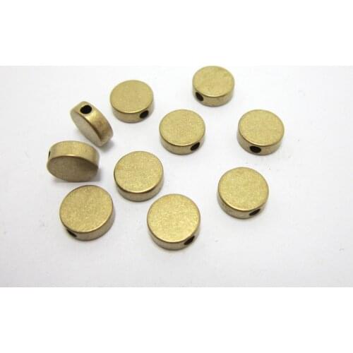 Brass round beads 7x2.5mm Raw Brass spacer beads Bracelet earrings beading -20pcs R1155