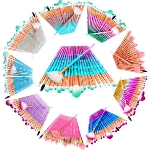 20 Pcs Makeup Brush Set Gradient Full Set Beauty Tools Blush Eye Shadow Brush Highlight Brush Eyelash Comb Make Up Brushes
