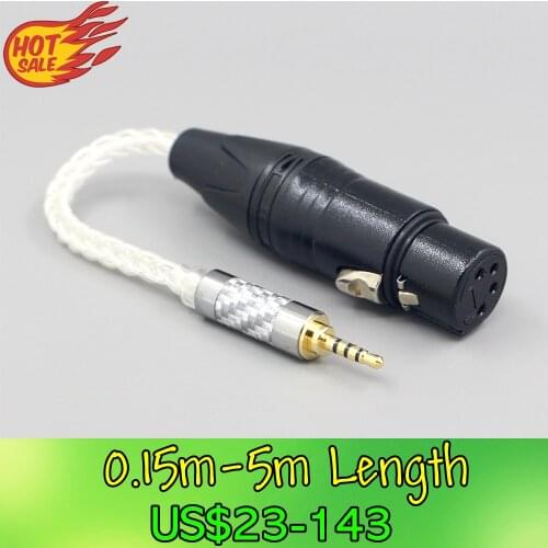 LN007725 99% Pure Silver 8 Core Cable For 3.5mm 2.5mm 4.4mm 6.5mm Type C To XLR 4 pole Female Converter