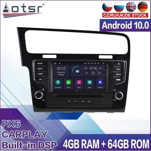 Android 10 Radio Tape Recorder Video Car Multimedia Player Stereo For Volkswagen VW GOLF 7 2013-2018 Head Unit Carplay GPS Navi