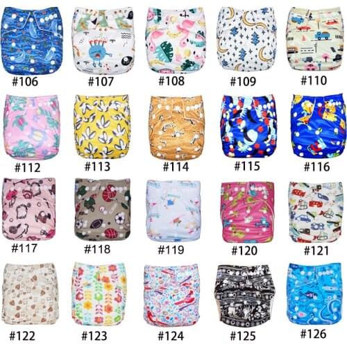 Babyland Manufacturer Reusable Baby Cloth Diapers 5 Pieces + 5 Pieces Microfiber Inserts Absorbents For Pocket Diapers/Nappy