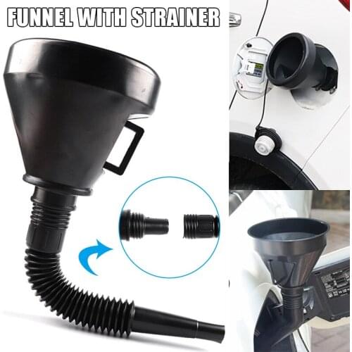 Gasoline Funnel Engine Oil Refueling Funnel Extra-large Plastic Motorcycle Maintenance Diesel Filter Retractable Hose Funnel