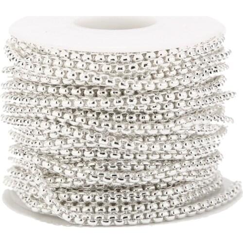 2 Meters Stainless Steel 3mm Width Chains White Cable Link Chain For DIY Necklace Bracelet Jewelry Making Findings Top Quality