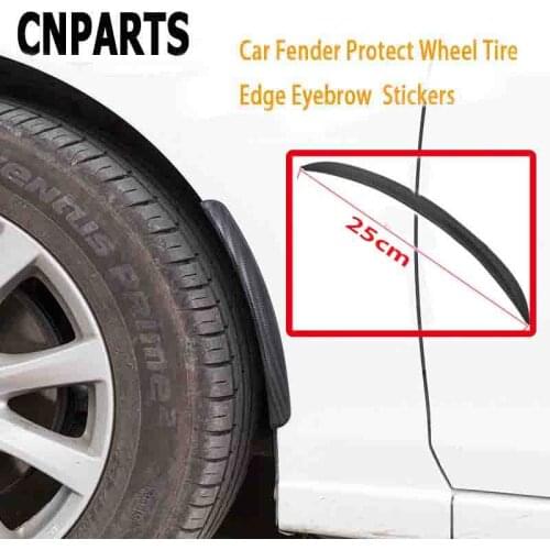 CNPARTS 25cm Car Fender Wheel Eyebrow Lip Strip Carbon Sticker For Renault Megane Duster VW Touran Passat B6 Golf T5 T4 Fiat 500