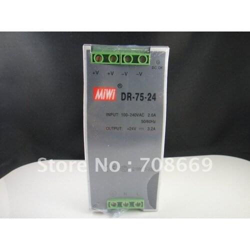 Din Rail Mounted 24VDC 3.2A Output 75W Power Supply