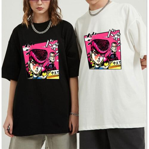 JoJo Bizarre Adventure Japan Anime Short Sleeve Tee Shirt Kujo JotaroTops Mens Oversized Tshirt Casual Vintage Black T Shirt