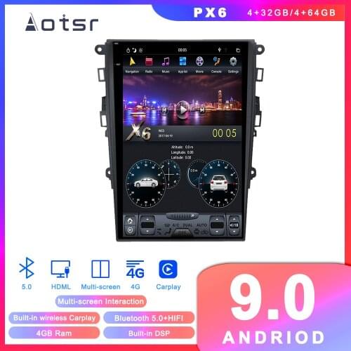 Android 9.0 Tesla style GPS navigation for Ford Mondeo MK5 2013-2019 Auto Radio stereo Coche Vertical Screen Multimedia Player