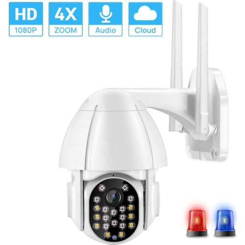 HAMROL HD1080P Smart PTZ Wifi Camera Onvif Wireless Outdoor IP Camera 4xDigital Zoom Auto Tracking Siren Light Cloud YCC365
