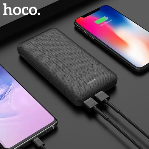 HOCO 10000mAh Dual USB Power Bank External Power Batteries Portable Phone Charger With LED Light for iPhone X XS Samsung xiaomi