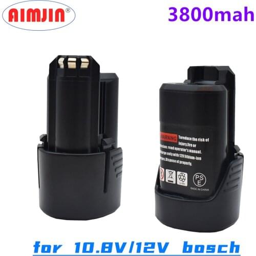 Newest 10.8V/12V 3800mAh Li-ion Rechargeable Power Tool Battery for BOSCH Cordless Electric Screwdriver BAT411 BAT412 BAT412A