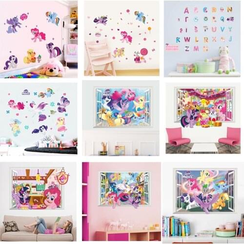 My Little 26 alphabet Wall Stickers For Kids Rooms Hot Wall Decal Children Cute Animal Cartoon Nursery Room Decor