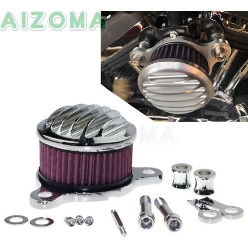 Chrome Motorbike High-Flow Washable Air Filter Intake Cleaner Kit For Harley Sportster XL1200 883R 883N 883C Nightster Low 14-18