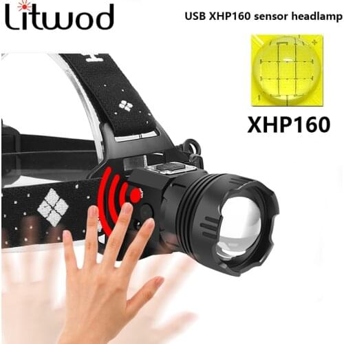 1000000LM XHP160 High Powerful Headlamp Flashlight Head Torch LED USB Headlight 18650 Rechargeable Fishing Lantern Head Light