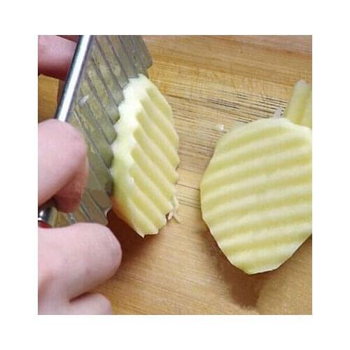 Stainless Steel Potato Chip Dough Vegetable Crinkle Wavy Cutter Blade Slicer Convenient Backware Kitchen Tools