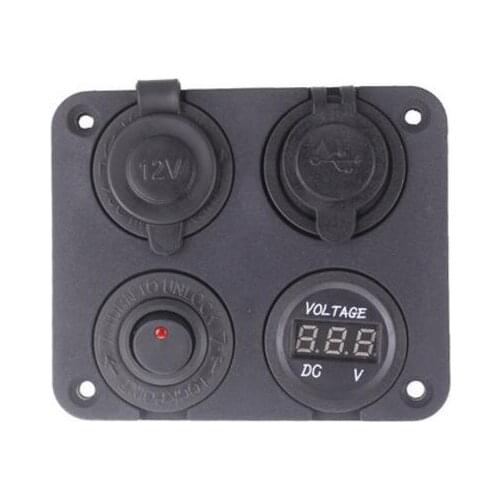 New SOONHUA Car Boat Cigarette Lighter Socket Vehicle Charger Dual USB Chargers Voltmeter Switch Panel DC 12V-24V Dropshipping