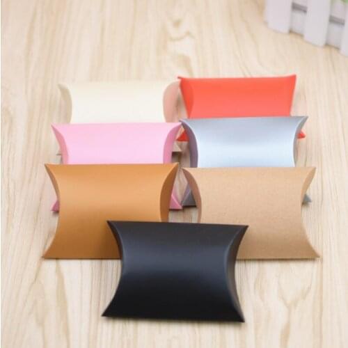 New Craft Paper Pillow Shape Candy Sweet Box Wedding Favor Party Gift Boxes Supplies LX4864