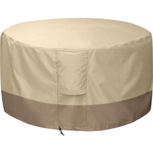 Fire Pit Cover Round-210D Oxford Cloth Heavy Duty Patio Outdoor Fire Pit Table Cover Round Waterproof Fits for 34/35/36 Inc