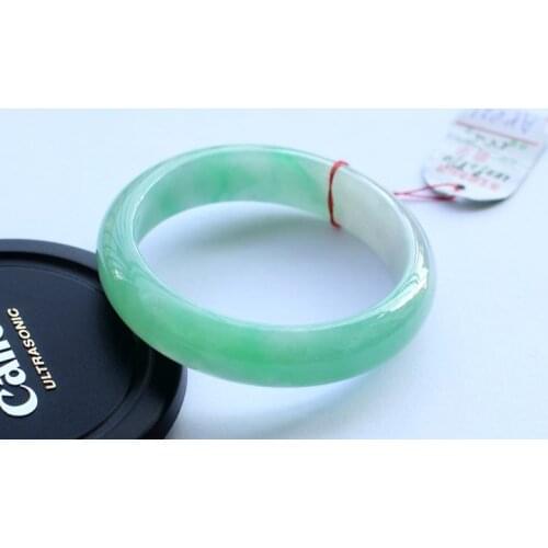 Send Certificate Natural Myanmar Jade A-Class Carved 54mm-62mm Green Bracelet Exquisite Bracelet