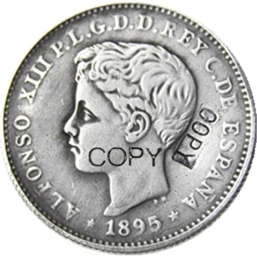 Puerto rico 1895 20 centavos Silver Plated Copy Coins