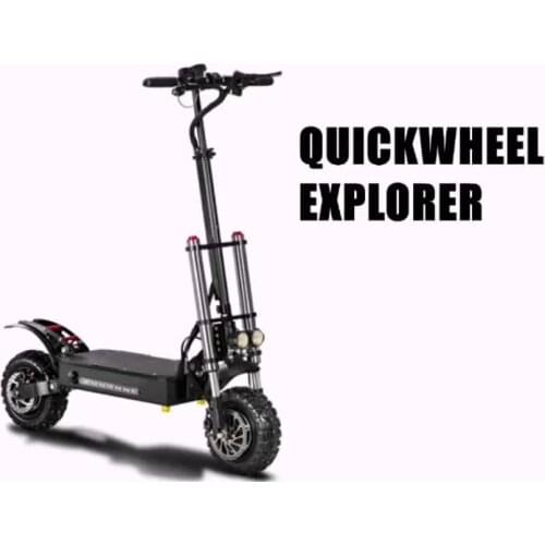 Quickwheel Explorers 5600w 60v 85km Powerful Motor Big Wheel Fastest 11 Inch Dual Motor Electric Scooter