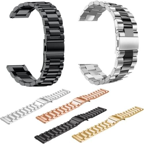 18mm 20mm 22mm Watch Band for Samsung Galaxy Watch 42mm 46mm Gear S2 S3 Strap Pebble Time Amazfit Stratos 2 Stainless Steel Band