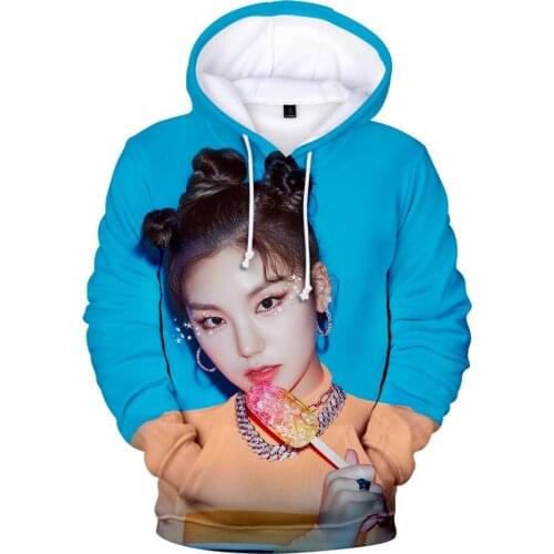 Hoody Mooie Glimlach ITZY 3D Hoodies Vrouwen Kpop Herfst Winter Casual Zanger ITZY Meisje Hoodies Sweatshirt Kleding Coat