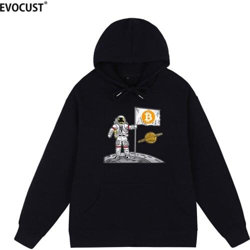 Bitcoin space moon Blockchain Litecoin Ripple Ethereum Streetwear Hoodies Sweatshirts men women unisex Cotton