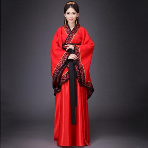 Adult Traditional Chinese Clothing for Women Festival Clothing Black and Red Hanfu Women Festival Costume