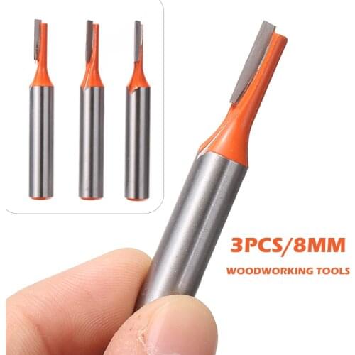 Carbide Groove Cutter 3/4/5mm Wood Router Bit Cleaning Cutters 8mm Shank Grooving Cutter For Wood Slotting Milling Cutter Tool