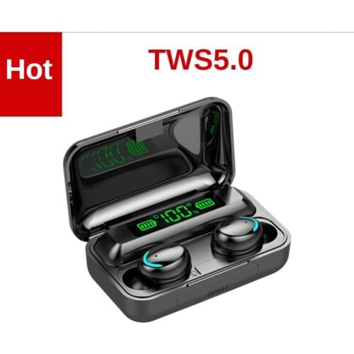 TWS5.0 Headphones Earbuds Earphones with Battery Bank IPX7 Waterproof Sports HiFi Stereo In-Ear Headset with Power Display
