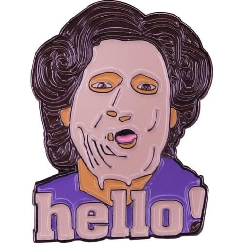 Hello! Mrs. Doubtfire Lapel Pin With Dear Cream Cake Face Badge Movie Fans Funny Flair Addition