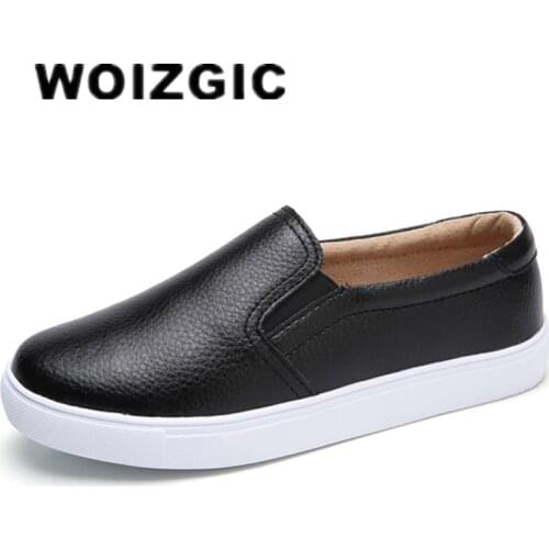 DONGNANFENG Women Ladies Female Gril Genuine Leather White Shoes Flats Platforn Sneakers Slip On Soft Vulcanized Shoes ZQMF-960