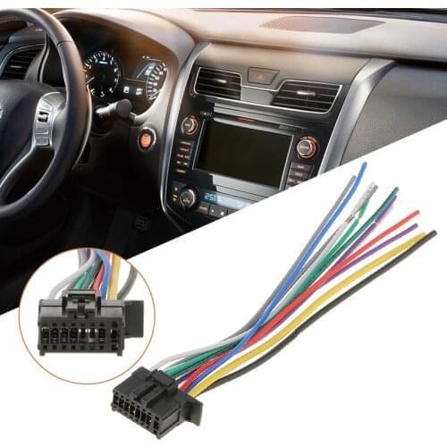 1 Pcs 16Pin Radio Wire Harness Audio Connector Line Replacement For Pioneer 2350 Car Stereo 6.3 Inch Meet EIA Color Code