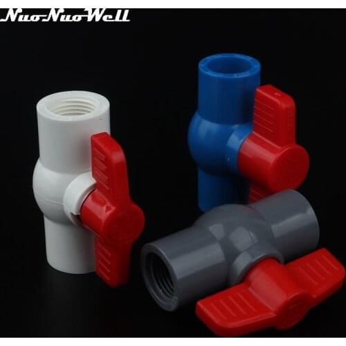 1pc PVC G1/2" Female Thread Ball Valve 20mm Valve Aquarium Switch for Fish Tank Flow Connector Pipe Adjustable Adapter