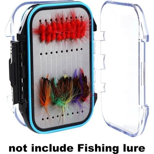 10*7cm Slit Foam Easy-Grip Foam Fly Fishing Box Double Side Waterproof Plastic Tackle Box Transparent Fly Box W1
