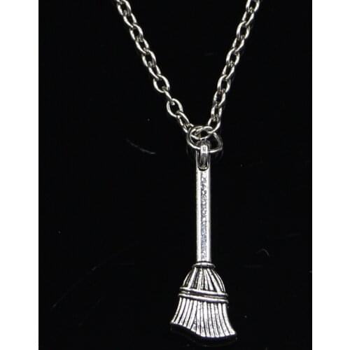 20pcs New Fashion Necklace 27x10mm beson broom Pendants Short Long Women Men Colar Gift Jewelry Choker
